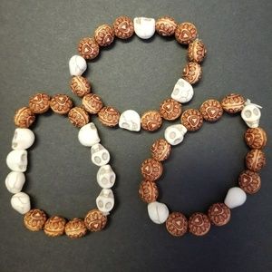 SOLD Skull Bead Bracelets (set of 3)